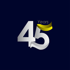 45 Years Anniversary Celebration Vector Template Design Illustration