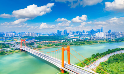 Fototapeta na wymiar Liangqing bridge in Nanning, Guangxi