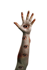 Zombie hands with many eyes