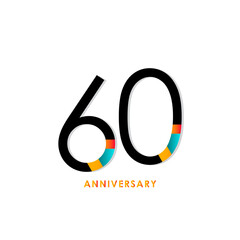 60 Years Anniversary Celebration Vector Template Design Illustration