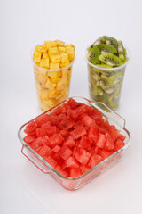 Watermelon , pineapple  and Kiwi Slices