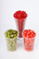Watermelon , pomogrenate and Kiwi Slices
