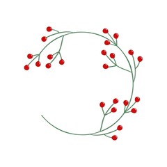 CHRISTMAS CIRCULAR FRAME, BERRY GARLAND