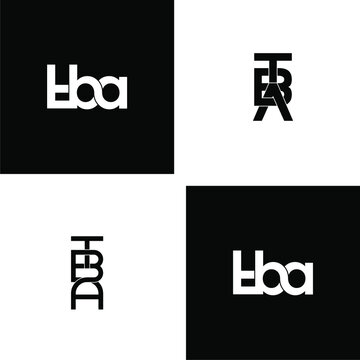 tba initial letter monogram logo design set