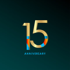 15 Years Anniversary Celebration Vector Template Design Illustration