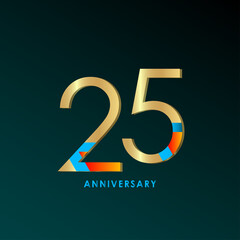 25 Years Anniversary Celebration Vector Template Design Illustration