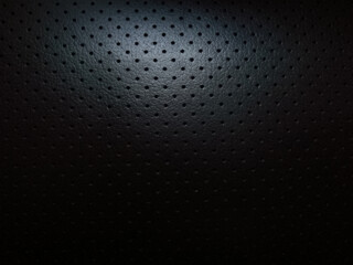Black dotted pattern, Car seat material design perforated leather texture background.