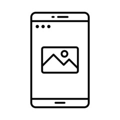 image gallery application line icon vector design, editable stroke line icon