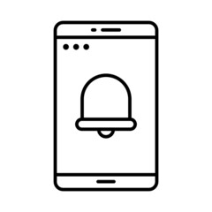 notification application line icon vector design, editable stroke line icon