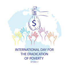 International day for the eradication of poverty poster concept. October 17.