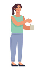 woman drinking coffee