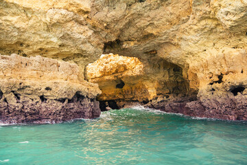 a stone cave in the sea