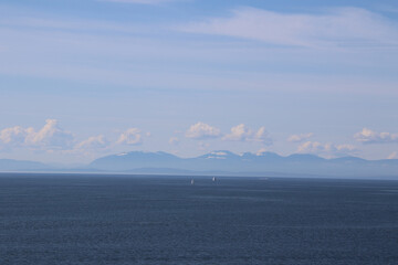 A view of the mountains on the horizon