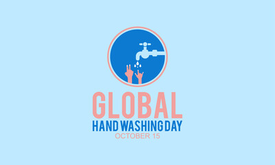 Fototapeta na wymiar Global handwashing day banner design with white background. Vector template