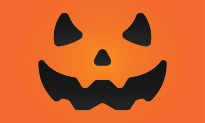 Happy Halloween pumpkin face banner design vector template