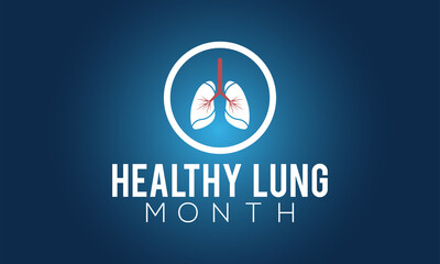 Healthy lung month banner design with white background. Vector template