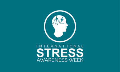 Internatiinal stress awareness week banner design in white background. Vector template