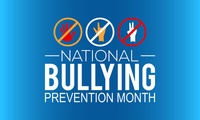 National bullying prevention month banner design with white background. Vector template