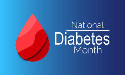 National diabetes month banner design in white background. Vector template