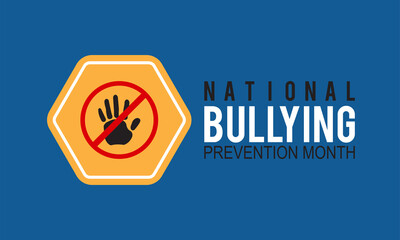 National bullying prevention month banner design with white background. Vector template - obrazy, fototapety, plakaty