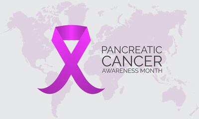 World pancreatic cancer awareness month banner design in white background. Vector template