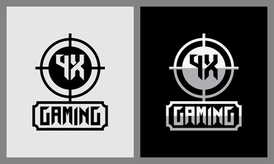 Initial abstract 4x gaming logo design vector template.