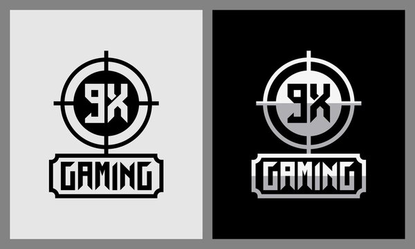 Initial abstract 9x gaming logo design vector template.