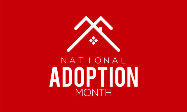 National adoption awareness month banner design in white background. Vector template - Powered by Adobe