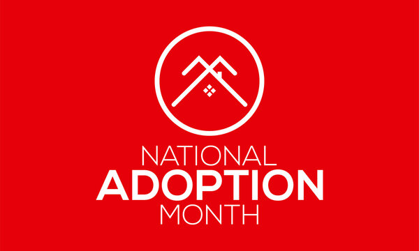 National adoption awareness month banner design in white background. Vector template - Powered by Adobe