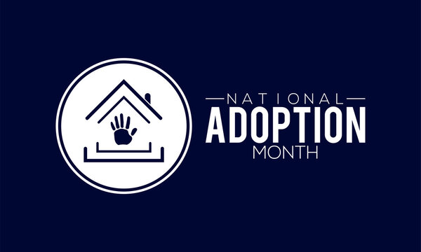 National adoption awareness month banner design in white background. Vector template - Powered by Adobe