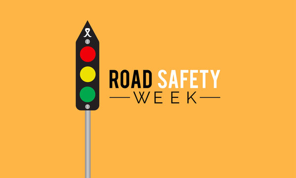 Global Road Safety Week Banner Design In White Background. Vector Template