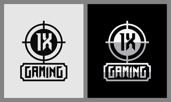 Initial abstract 1x gaming logo design vector template.