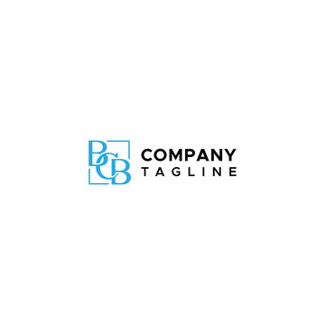 initial letter bcb logo with square outline
