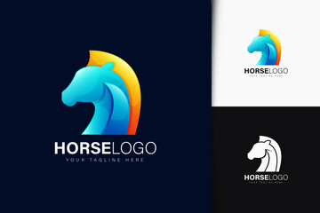 Horse logo design with gradient