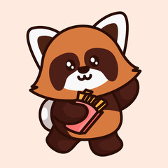 cute red panda is posing adorable