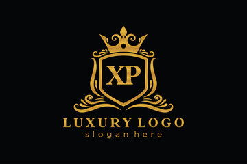 Naklejka na ściany i meble Initial XP Letter Royal Luxury Logo template in vector art for Restaurant, Royalty, Boutique, Cafe, Hotel, Heraldic, Jewelry, Fashion and other vector illustration.
