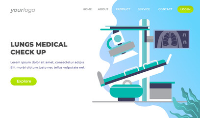 Lungs Medical Check Up - Vector Landing Page