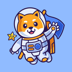 Cartoon Shiba Inu in Astronaut Suit © Rexcanor