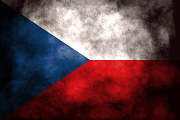 Closeup of grunge Czech flag