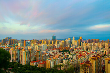 Panoramic skyline of Quanzhou, China.