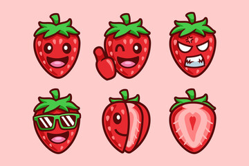 Strawberry Fruit Cartoon Character Collection