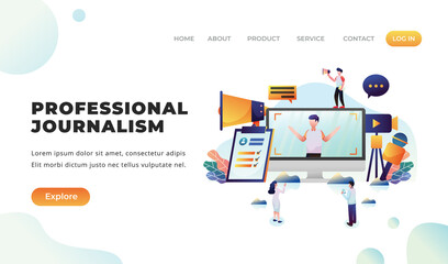 Professional Journalism - Vector Landing Page