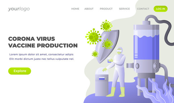 Coronavirus Vaccine Production - Vector Landing Page