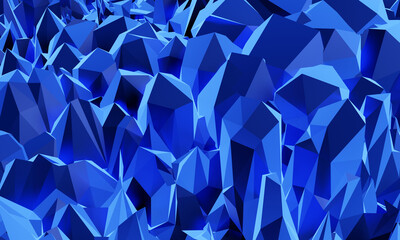 3D Abstract blue crystal background.