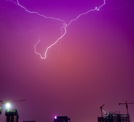 lightning in the night sky