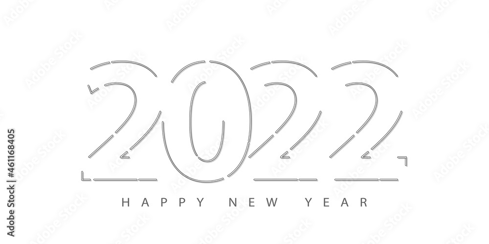 Poster 2022 happy new year. 2022 modern text vector luxury design.