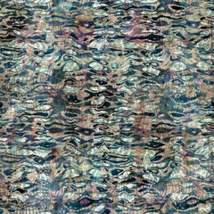 Seamless elegant mixed media pattern in navy, blue, pink, and cream. High quality illustration. Ornate and highly detailed and textured realistic faux collage. Sophisticated intense textile design.