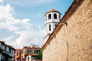 Plovdiv old town and St. Constantine and Helena Church in Bulgaria - obrazy, fototapety, plakaty