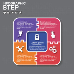 Vector infographic. Template for diagram, graph, presentation and chart. Business concept with four options, parts, steps or processes.