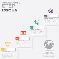 Infographics business stair step success vector design template